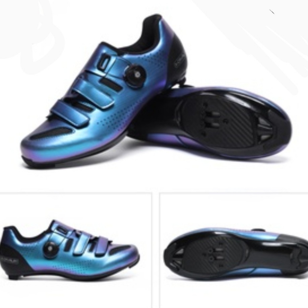 Irridescent Blue Cycling Cleats